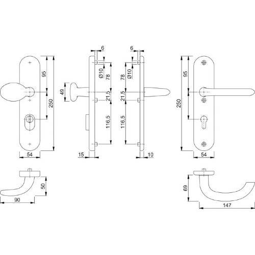 Hoppe SI-WSG 76G/3332ZA/3410/1138, LS ov., 15mm, ES1, ZA/PZ 72/8, F1, TS 41-46