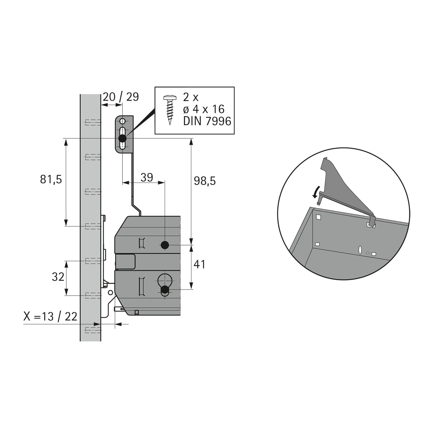 Systema Top Blendenstützen Alu-finish