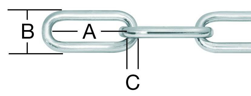 Vormann Rundstahlkette C-30 Stahl verzinkt 3,0x26x11 mm