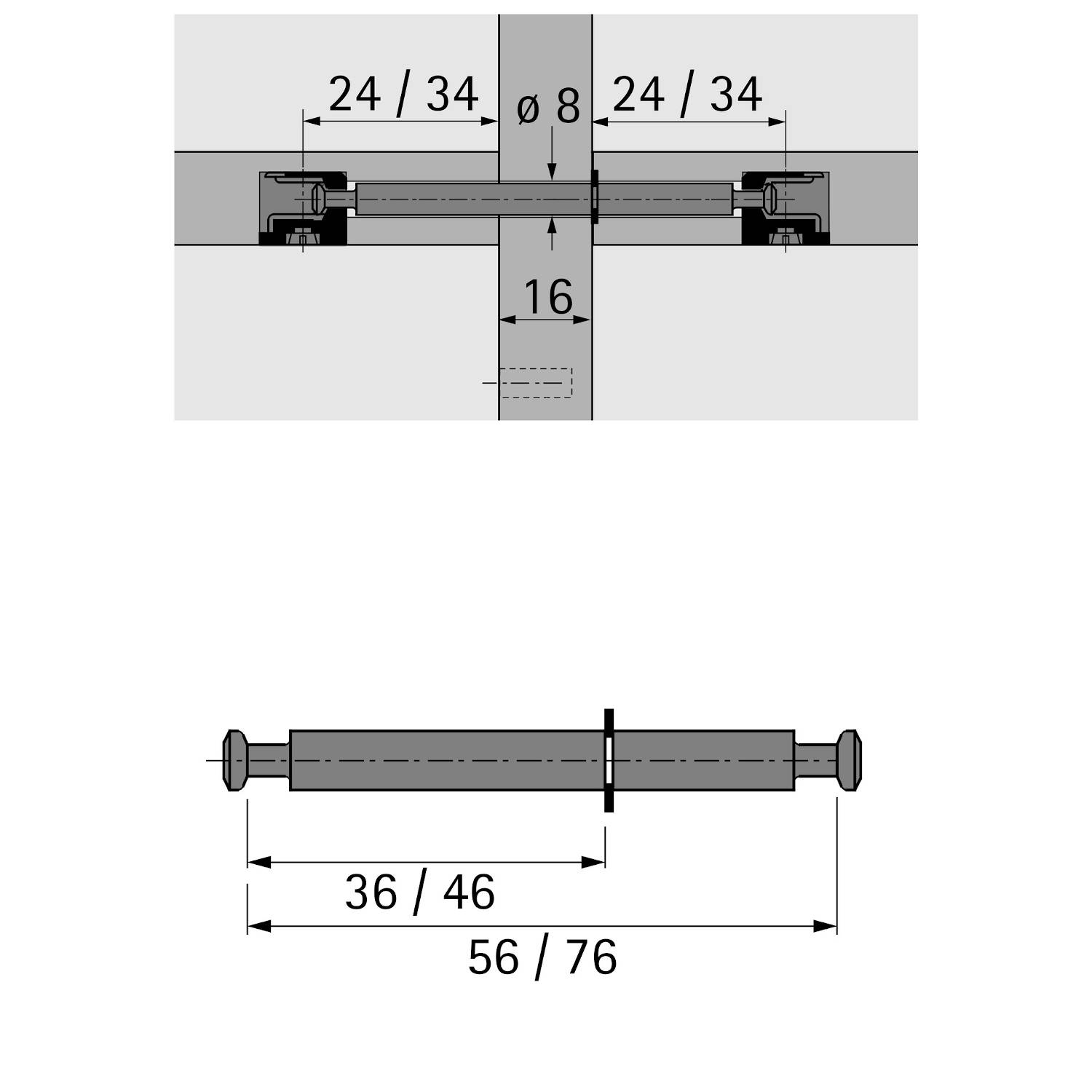 Doppeldübel DU 868, 76 mm, verzinkt