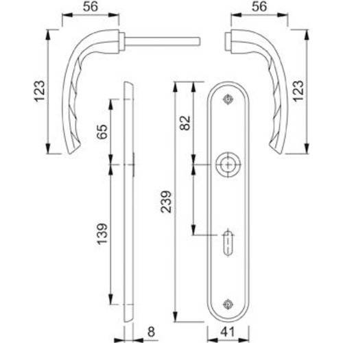 Hoppe Drückergarnitur Tôkyô M1710RH/265, LS, BB72/8, F71, TS 37-47, o.No, CORE