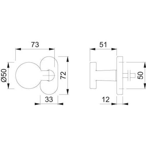 Hoppe Halbgarnitur E58G/55, F69, o. No.