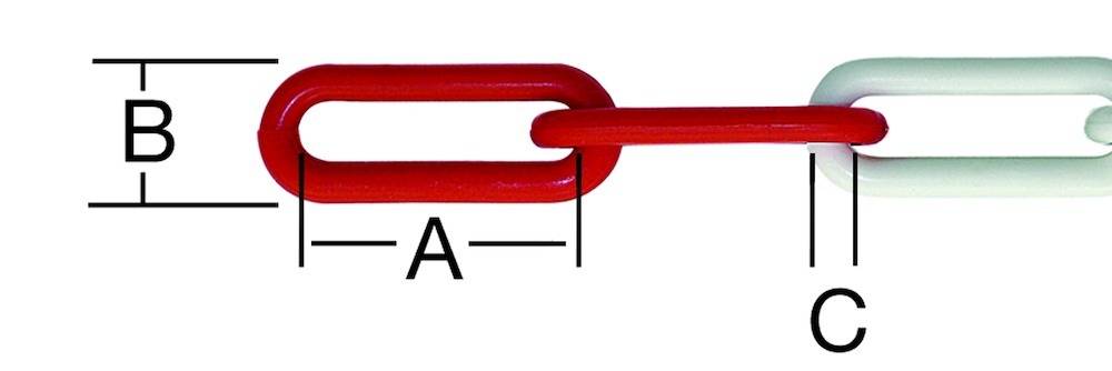 Vormann Absperrkette Stahl rot-weiß 6/8 mm