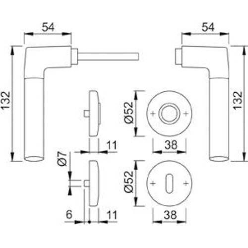 Hoppe Drückergarnitur Bergen M1602/19KV/19KVS, BB, 8, F49/F9, TS 37-42