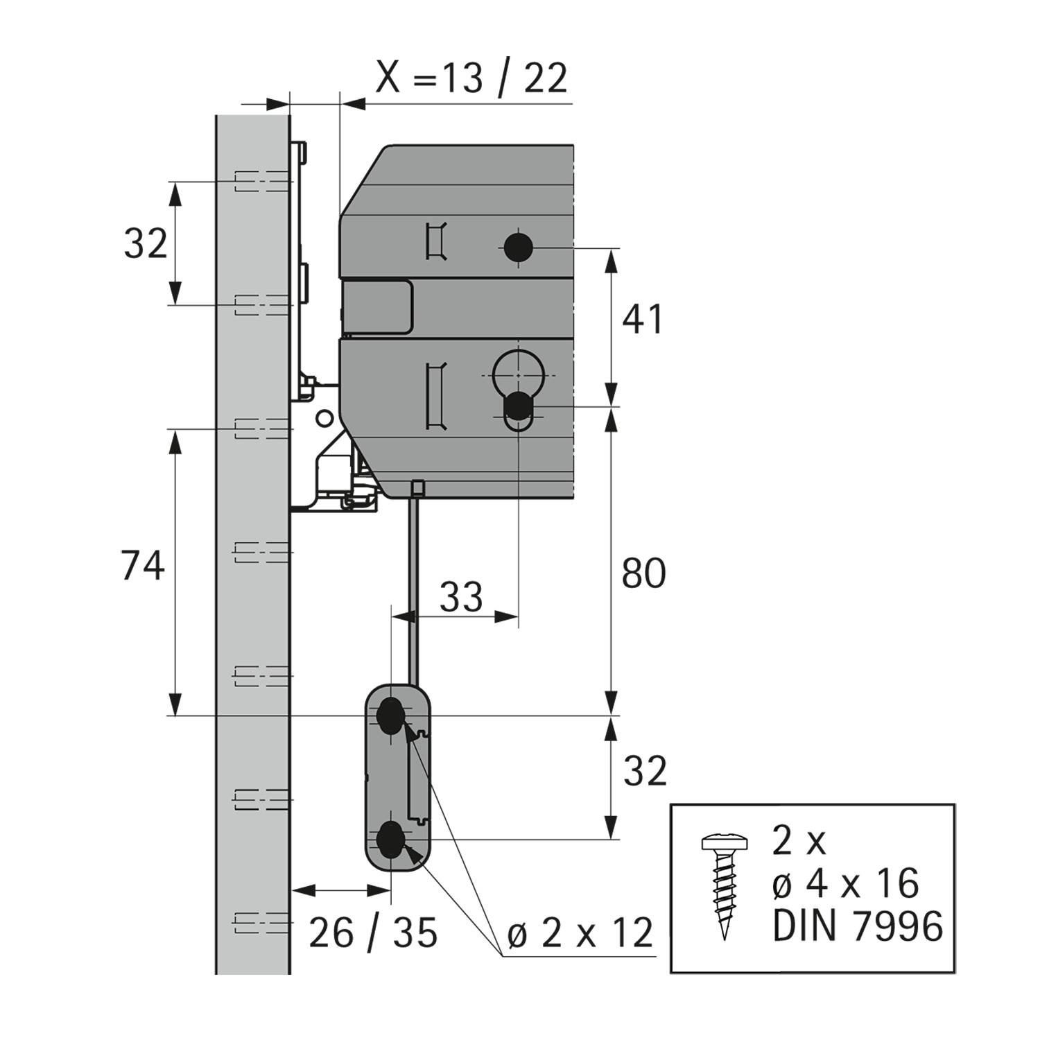 Einstellbare Blendenstütze für Hängerahmen, Stahl, schwarz, links / rechts