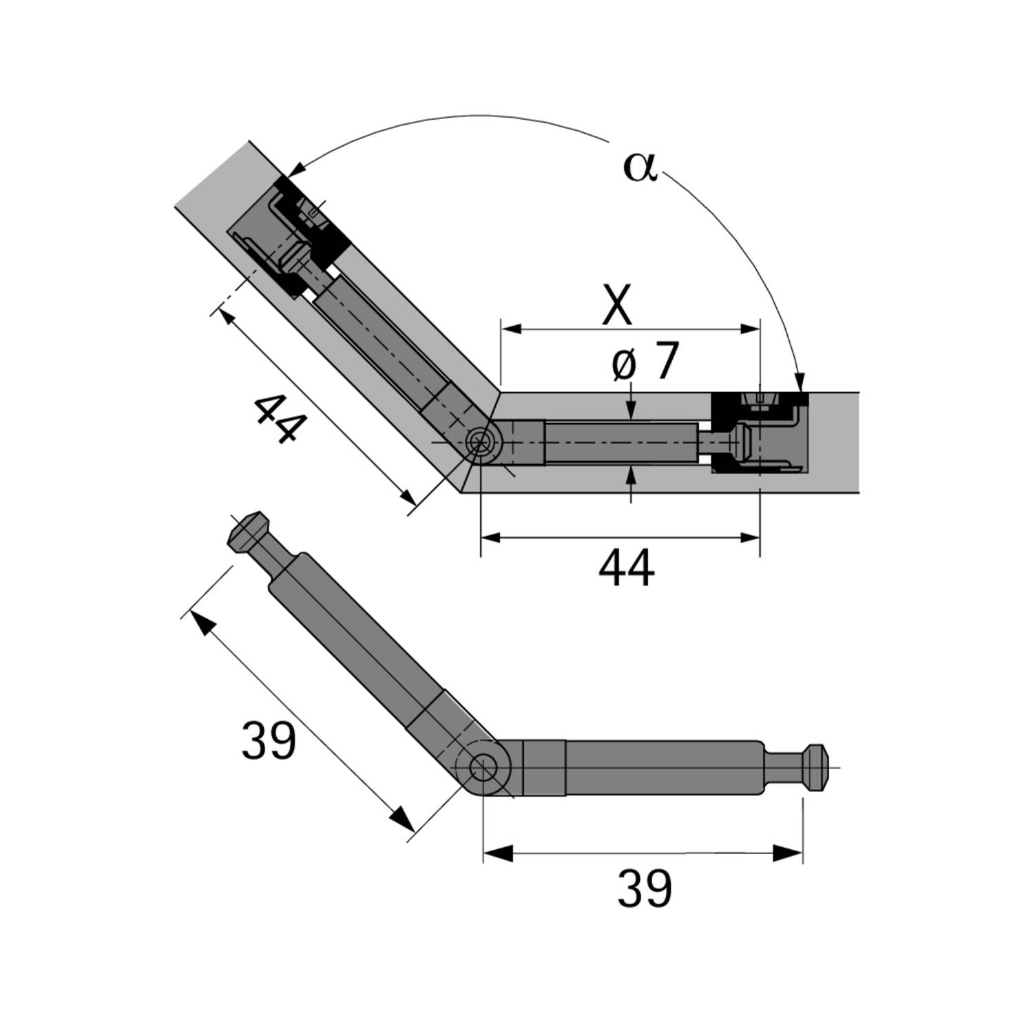 Gelenkdübel DU 860, 39 mm, verzinkt