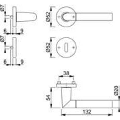Hoppe Drückergarnitur Lecce 1405/42KV/42KVS, PZ, 8, F49/F9-2, TS 37-42