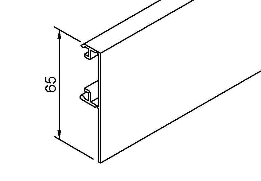 HELM Klipsblende H=65 EV1 eloxiert, für Holz, 1700 mm
