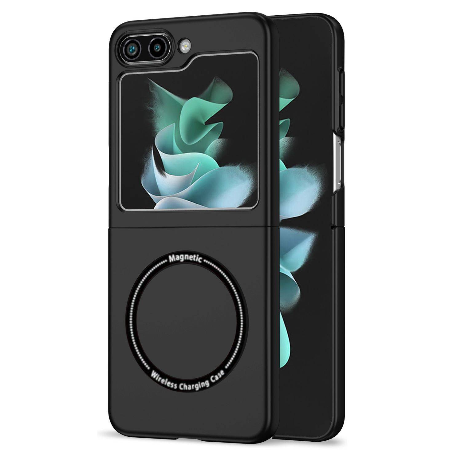 Für Samsung Galaxy Z Flip7 FE / Flip6 5G Magnet Magsafe faltbare Design Handy Tasche Hülle Etuis Schwarz