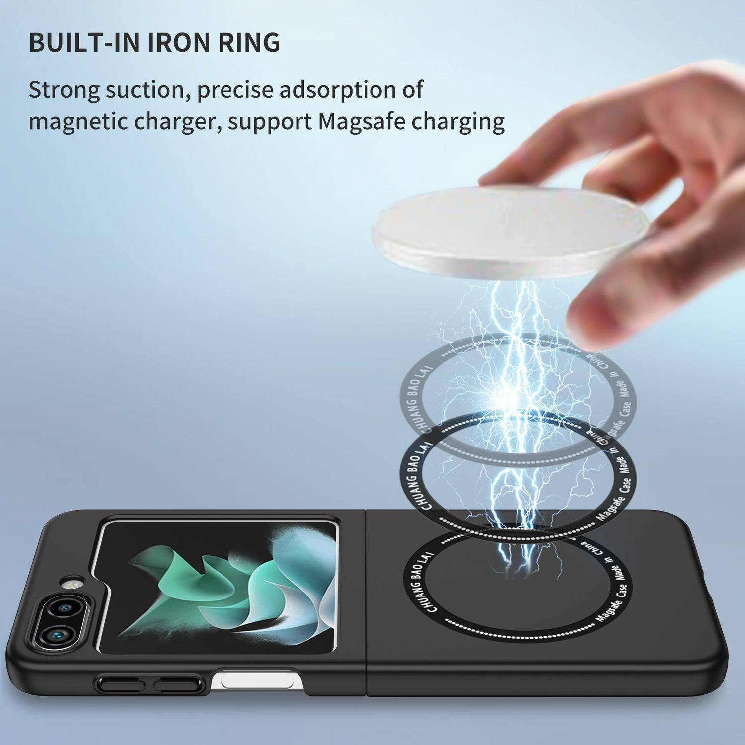 Für Samsung Galaxy Z Flip6 Magnet Magsafe Handy Schutz Hülle Schwarz