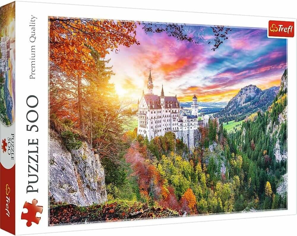TREFL Puzzle Ansicht von Schloss Neuschwanstein, Deutschland 500 Teile
