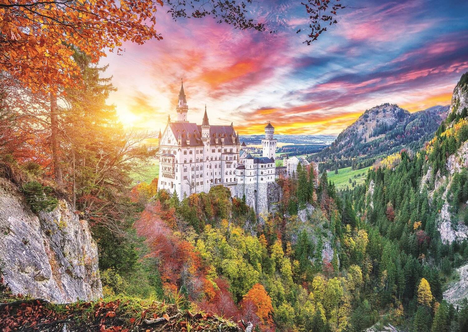 TREFL Puzzle Ansicht von Schloss Neuschwanstein, Deutschland 500 Teile