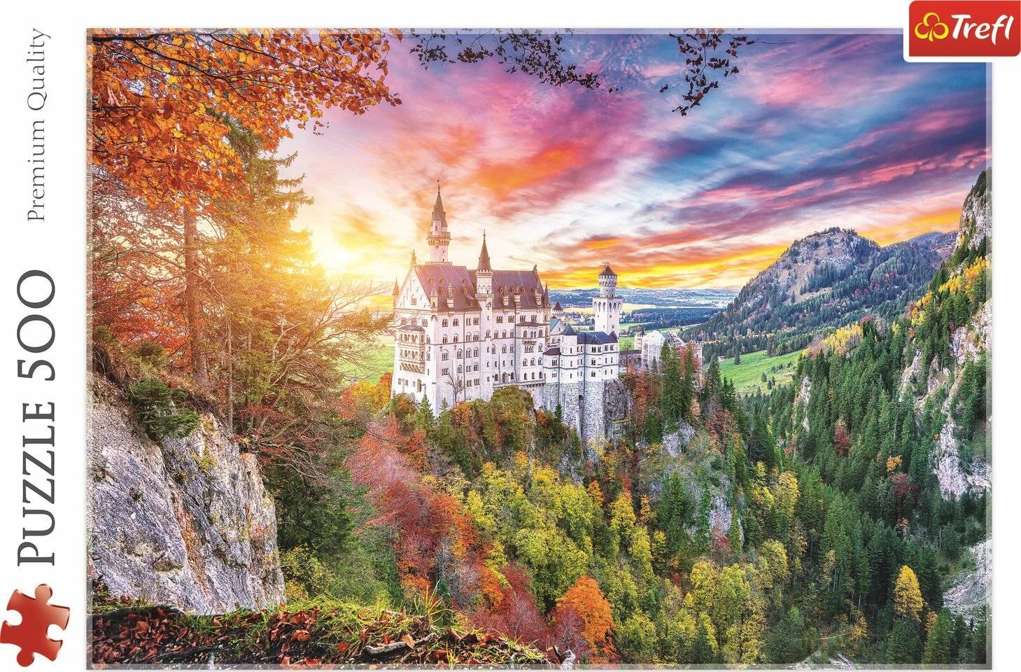 TREFL Puzzle Ansicht von Schloss Neuschwanstein, Deutschland 500 Teile