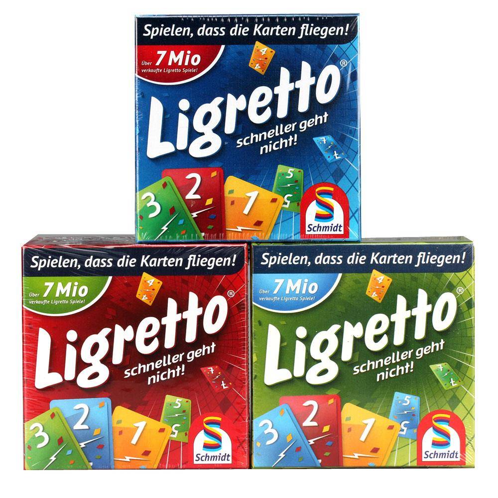 Schmidt Spiele Ligretto 12 Spieler - Vorteilspack (blau + grün + rot)