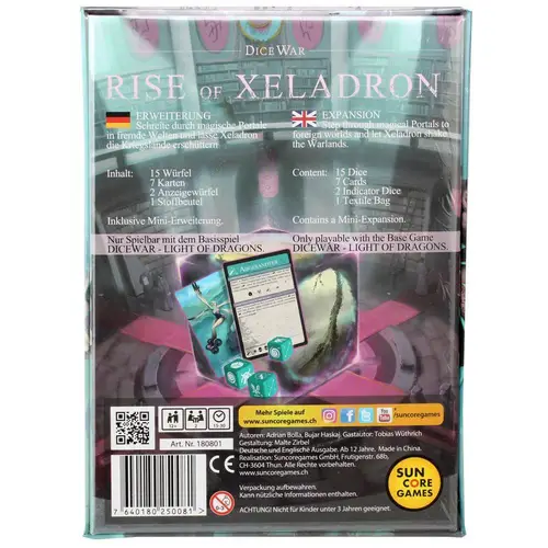 Suncoregames DiceWar - Rise of Xeladron 3.Erweiterung (DE/EN) Suncoregames DiceWar - Rise of Xeladron 3.Erweiterung (DE/EN)
