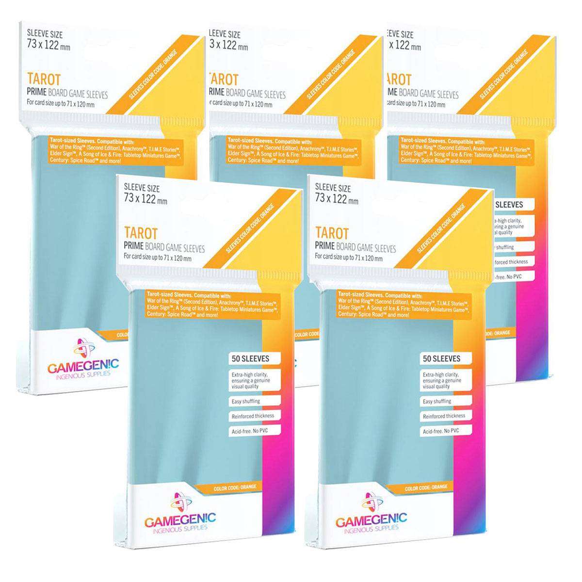Gamegenic Prime Tarot-Sized Sleeves Kartenschutzhüllen 73x122mm (250 Stück) - Vorteilspack