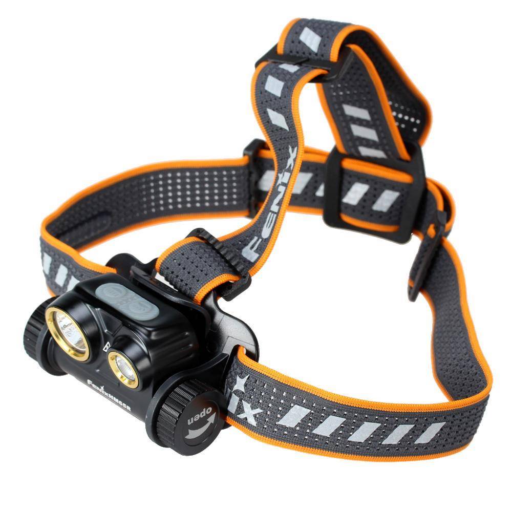 Fenix HM65R Stirnlampe 1400 Lumen neutralweiß, Zusatzakku, Batteriecase - Sparset