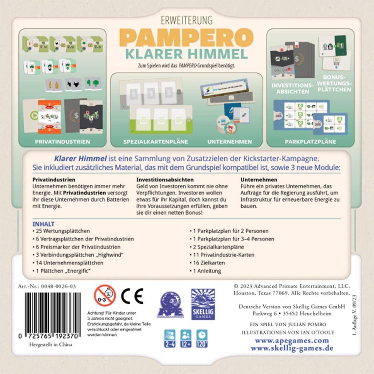 Skellig Games Pampero - Klarer Himmel (DE) - Erweiterung (+)