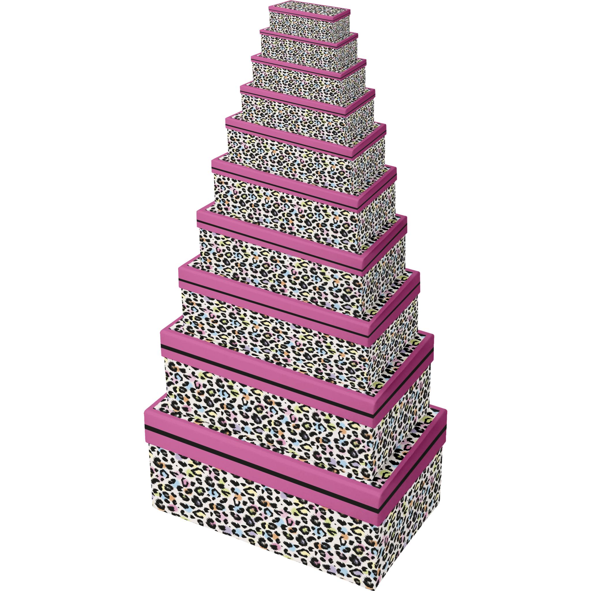 Clairefontaine Set 10 Boxen Leopard rechteckig - K-30759-BXC