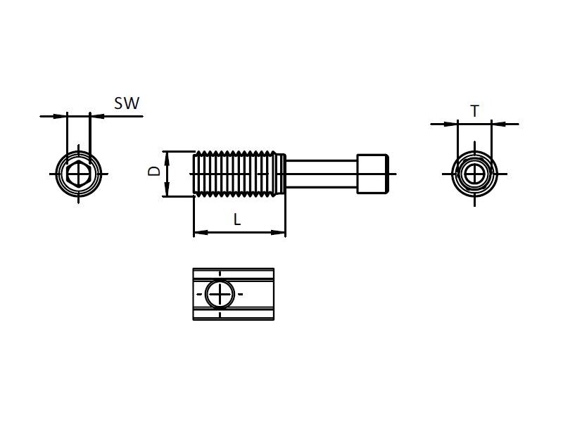 T-Matik Verbinder 20 I-Typ Nut 5 inkl. Befestigungssatz