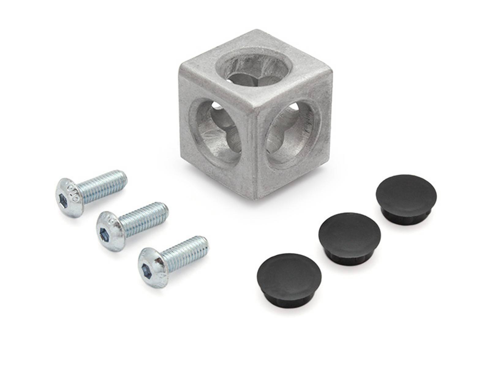 Würfelverbinder 3D 20 I-Typ Nut 5 inkl. Befestigungssatz und Abdeckkappen
