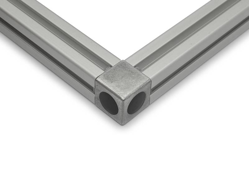 Würfelverbinder 2D 20 I-Typ Nut 5 inkl. Befestigungssatz und Abdeckkappen