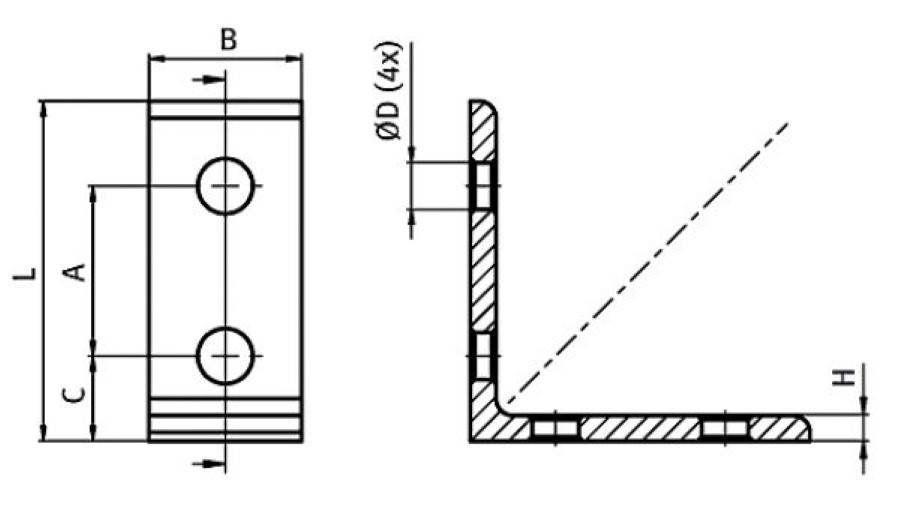 Winkel Alu elox 20x40 Geeignet zur rechtwinkligen Verbindung zweier Profile.