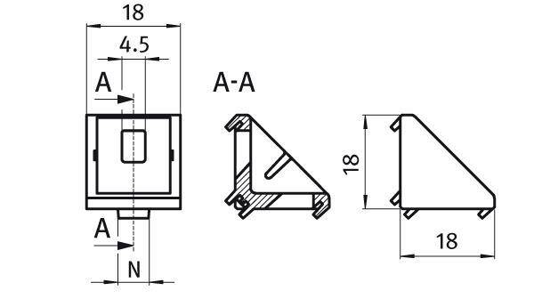 Winkel 20 I-Typ Nut 5 inkl. Befestigungssatz