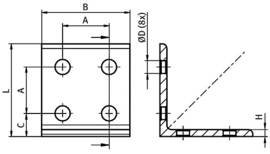 Winkel Alu elox 40x40