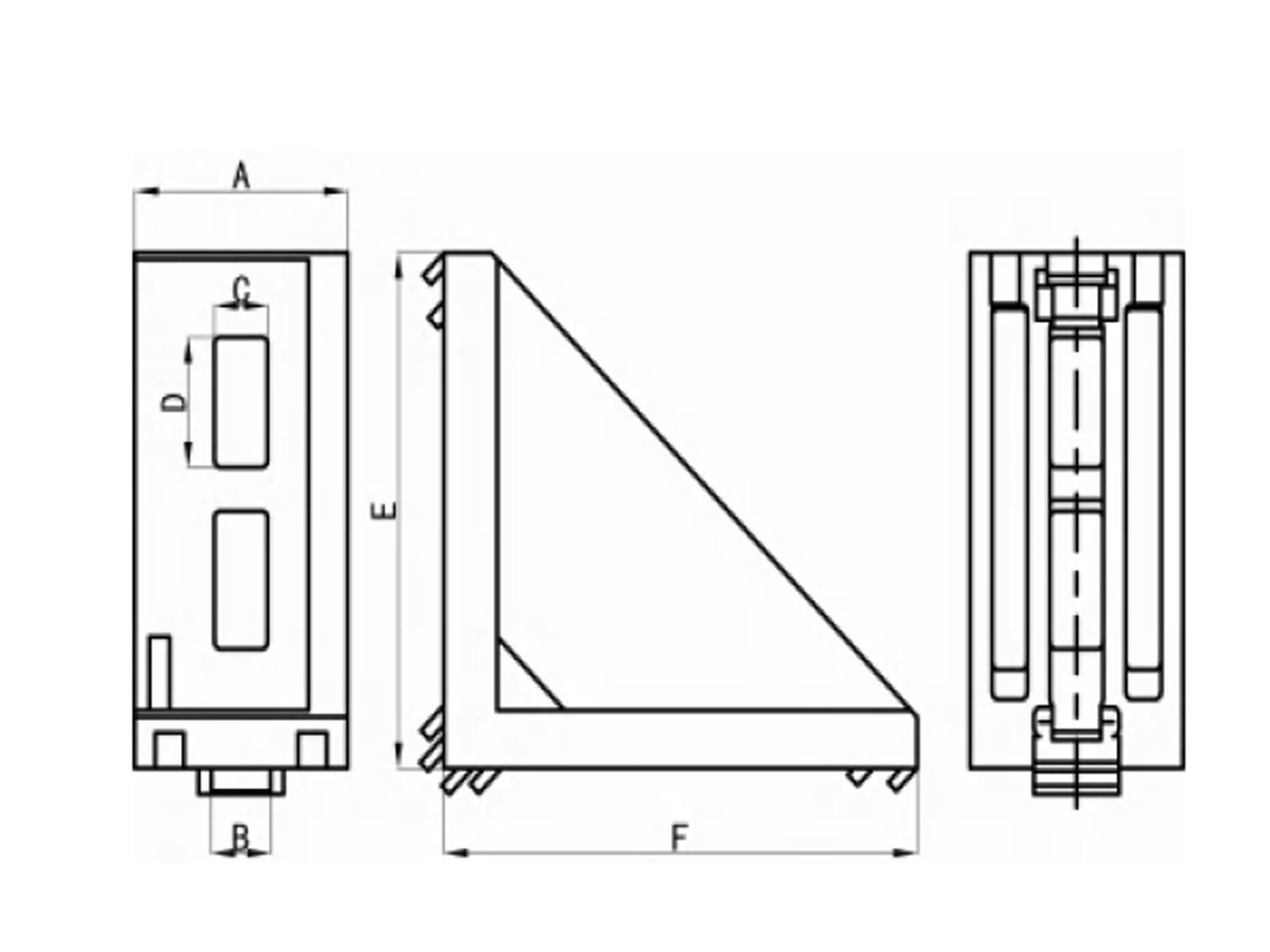 Verbindungswinkel - 2040-6, Aluminium blank, I-Typ Nut 5, B-Typ Nut 6