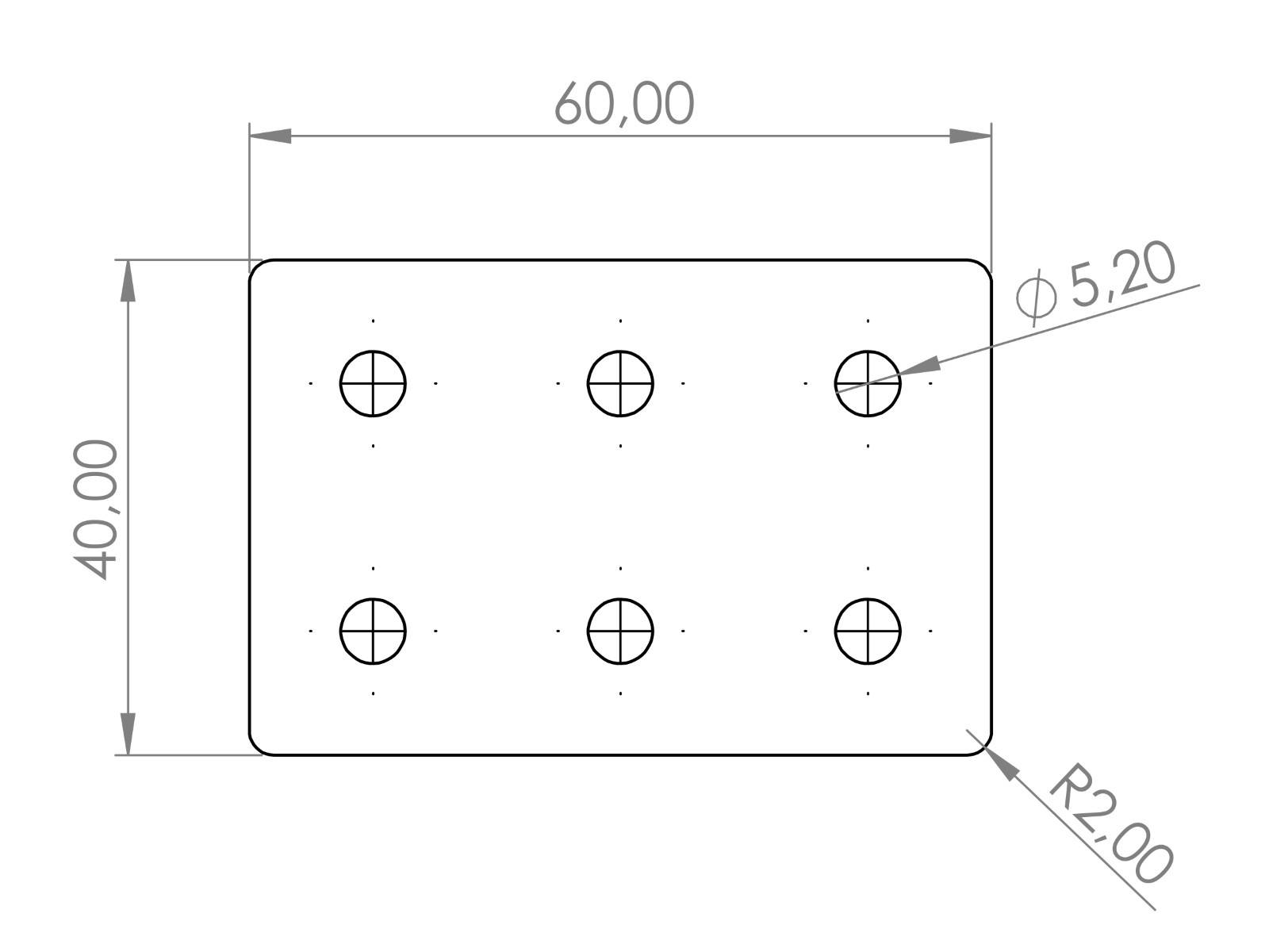 Verbinderplatte I-Typ Nut 5, 40x60mm, Stahl 2mm galvanisch verzinkt