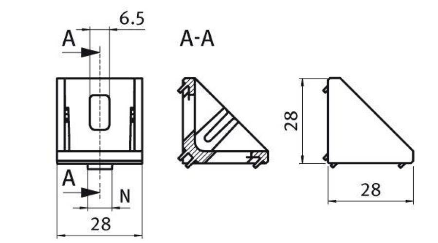 Winkel 30 I-Typ Nut 6
