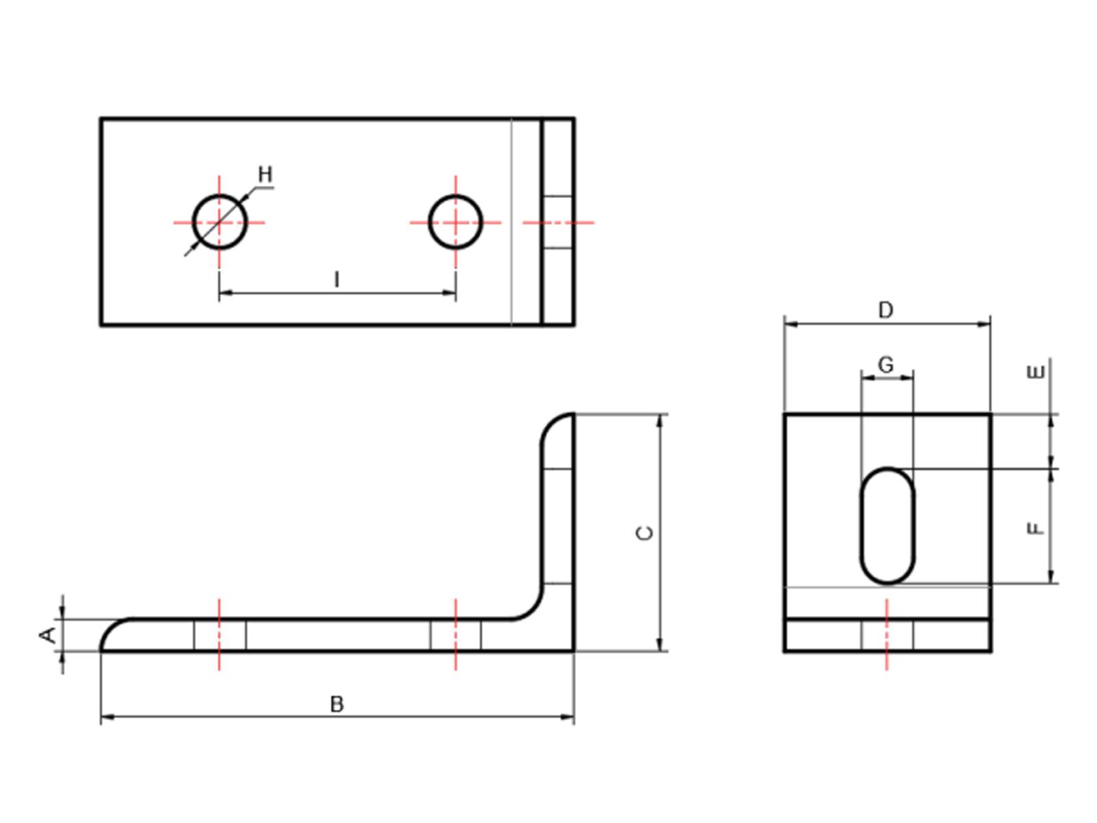 Winkel, 3060 - 002 Aluminium, eloxiert, I-Typ Nut 6, B-Typ Nut 8