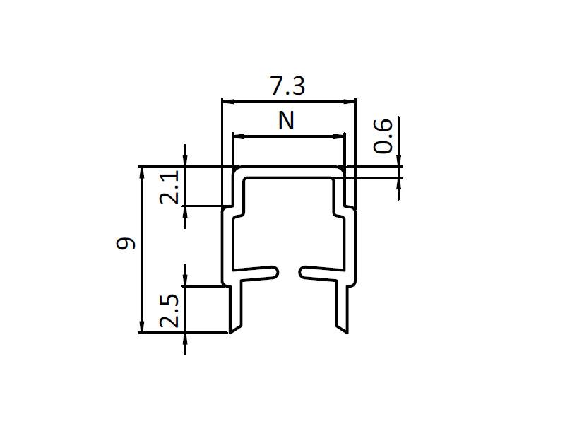 Abdeck- & Einfassprofil schwarz I-Typ Nut 6 Länge 1 Meter
