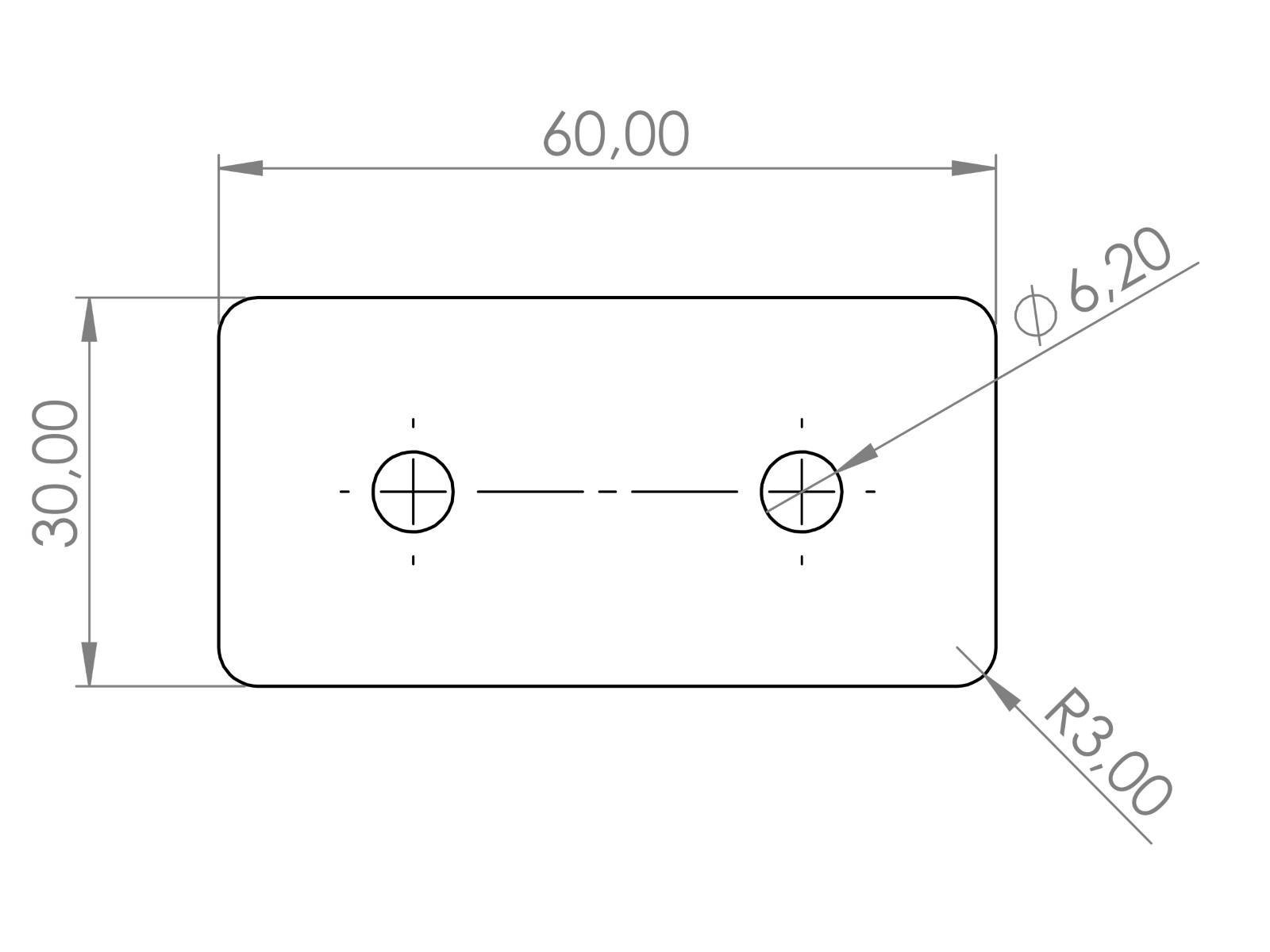 Verbindungsplatte 30x60 B-Typ Nut 8 - Stahl, schwarz pulverbeschichtet