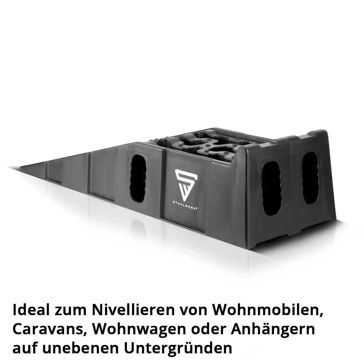 STAHLWERK Stufenkeil GT-15 ST 2er Set mit 6 t Tragkraft Auffahrkeil Unterlegkeil