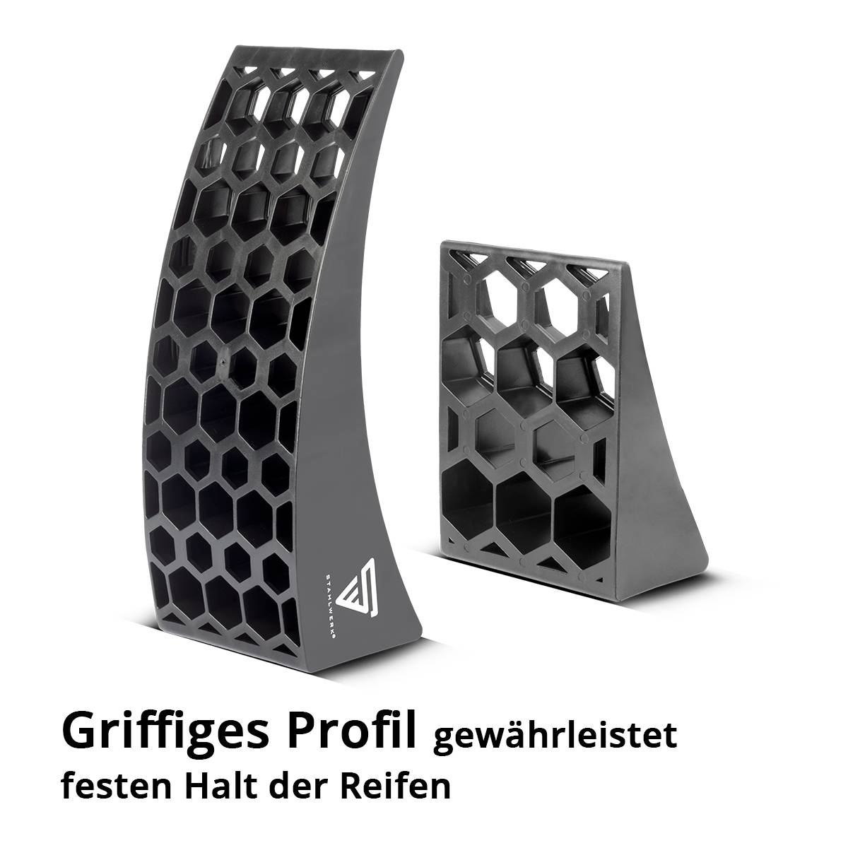 STAHLWERK Auffahrkeile GT-17 ST 2er Set bis 15,8t Achslast Unterlegkeil Rundkeil