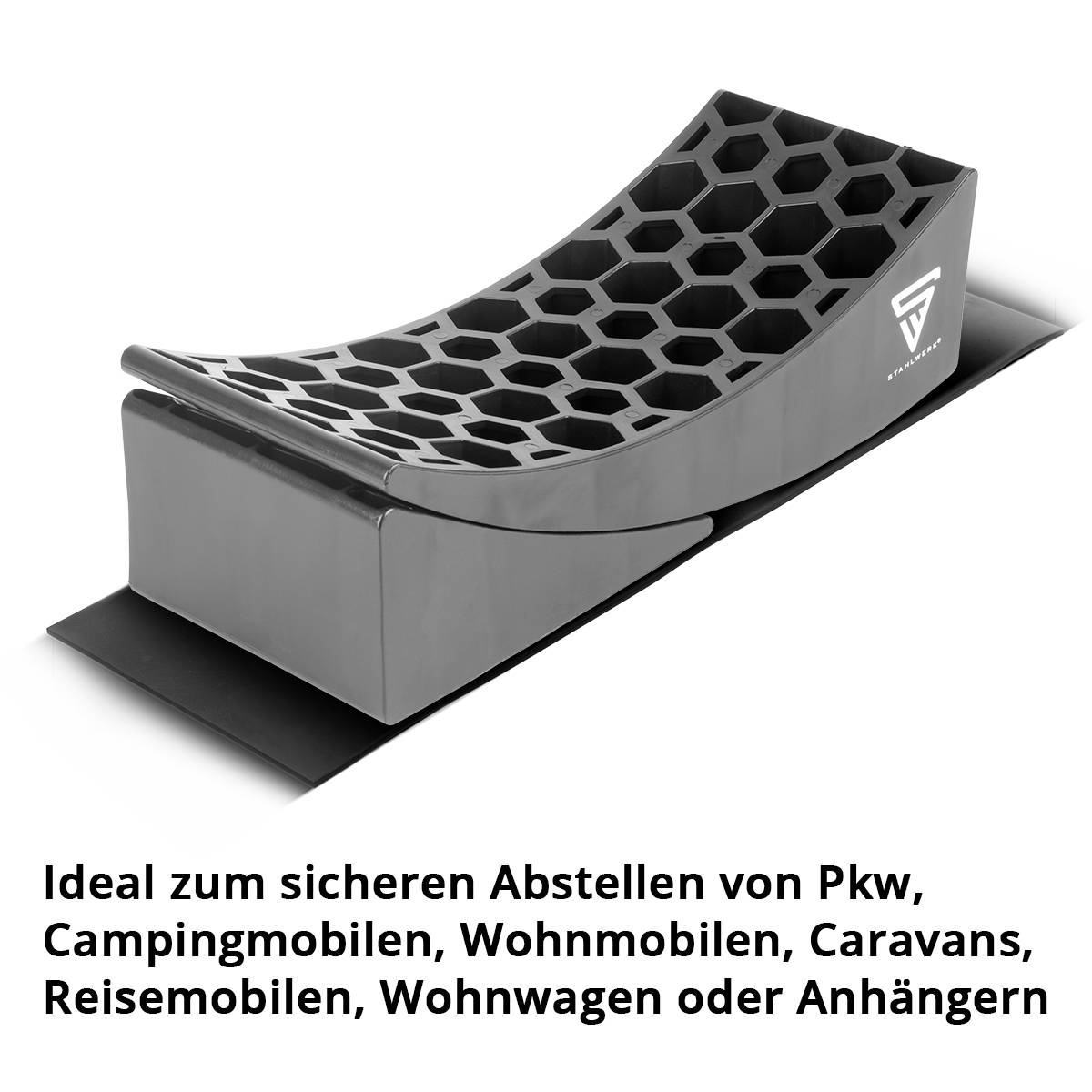 STAHLWERK Auffahrkeile GT-17 ST 2er Set bis 15,8t Achslast Unterlegkeil Rundkeil