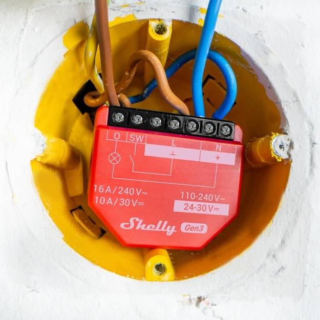 SHELLY Smart-Schalter 1PM Gen3, Relais, Unterputz, 1 Kanal, max. 16 A, WLAN, Bluetooth