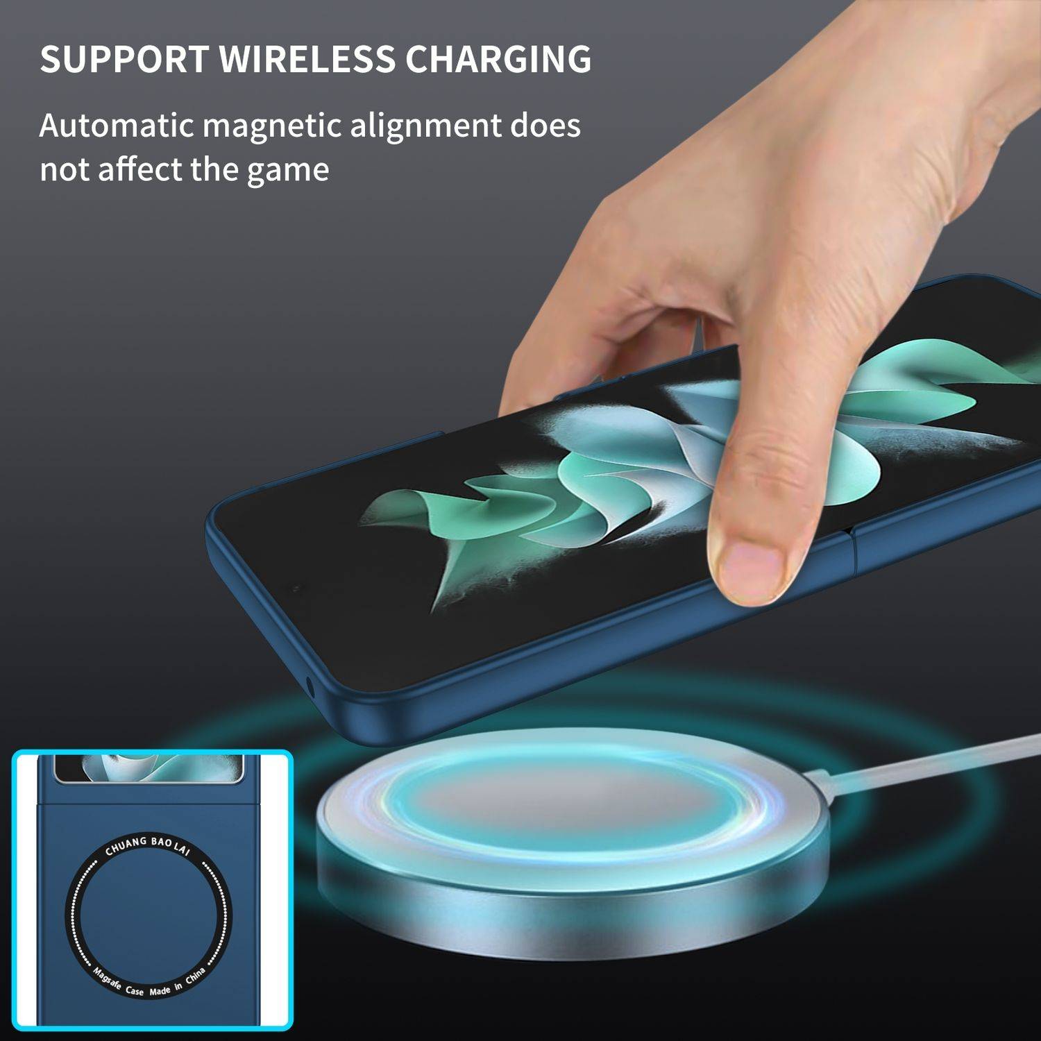 Für Samsung Galaxy Z Flip6 Magnet Magsafe Handy Schutz Hülle Case Blau
