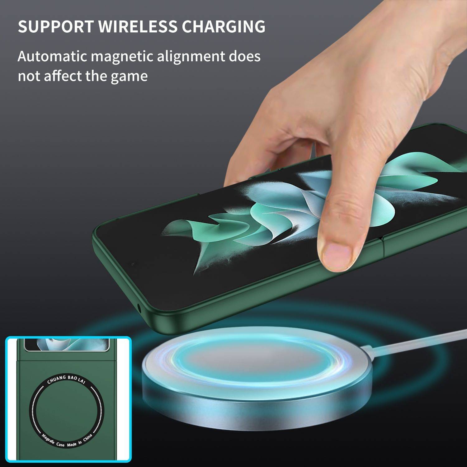 Für Samsung Galaxy Z Flip6 Magnet Magsafe Handy Schutz Hülle Case Grün