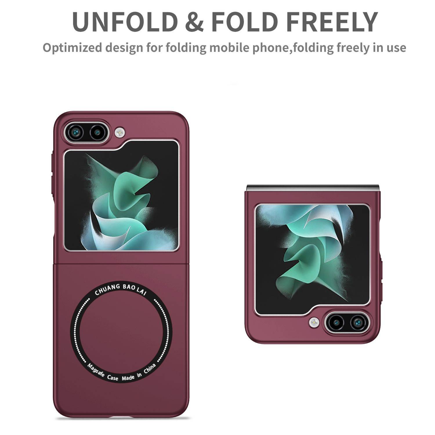 Für Samsung Galaxy Z Flip6 Magnet Magsafe Handy Schutz Hülle Weinrot