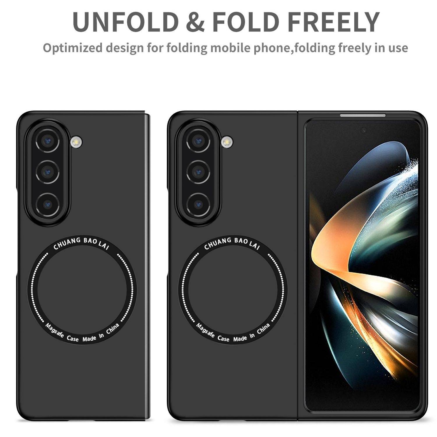 Für Samsung Galaxy Z Fold6 Magnet Magsafe Handy Schutz Hülle Schwarz