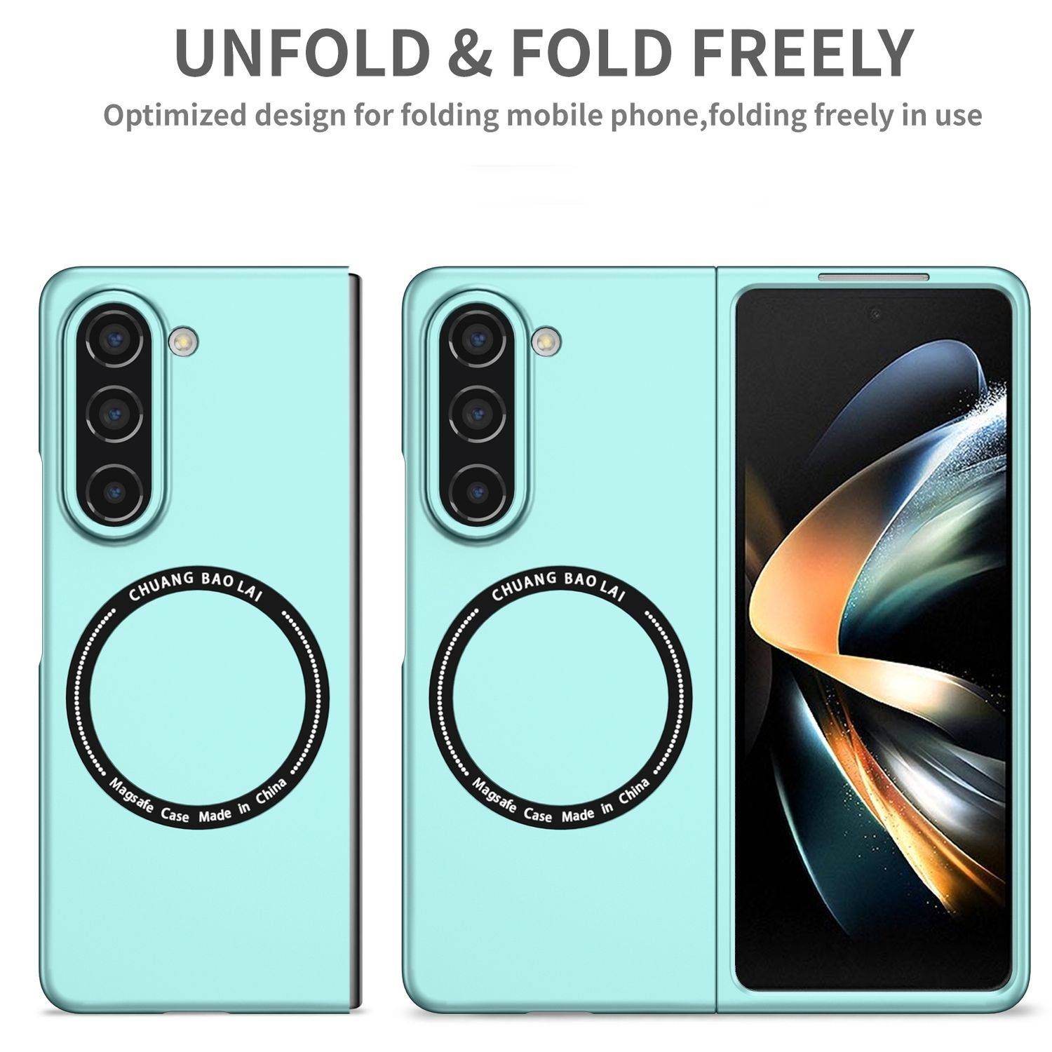 Für Samsung Galaxy Z Fold6 Magnet Magsafe Handy Schutz Hülle Türkis