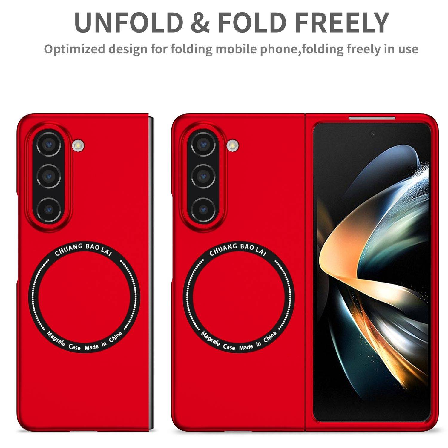 Für Samsung Galaxy Z Fold6 Magnet Magsafe Handy Schutz Hülle Case Rot