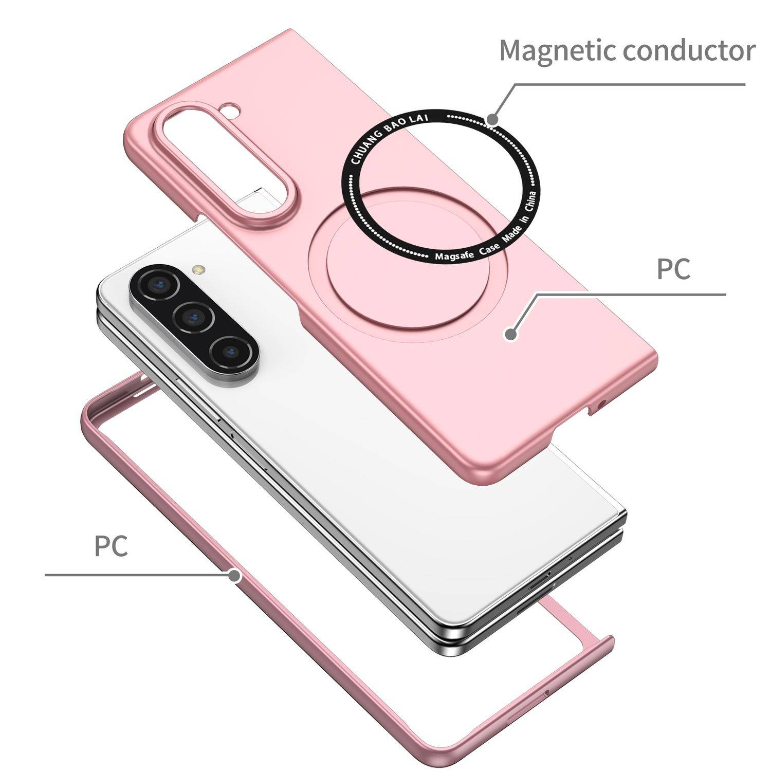 Für Samsung Galaxy Z Fold6 Magnet Magsafe Handy Schutz Hülle Case Pink