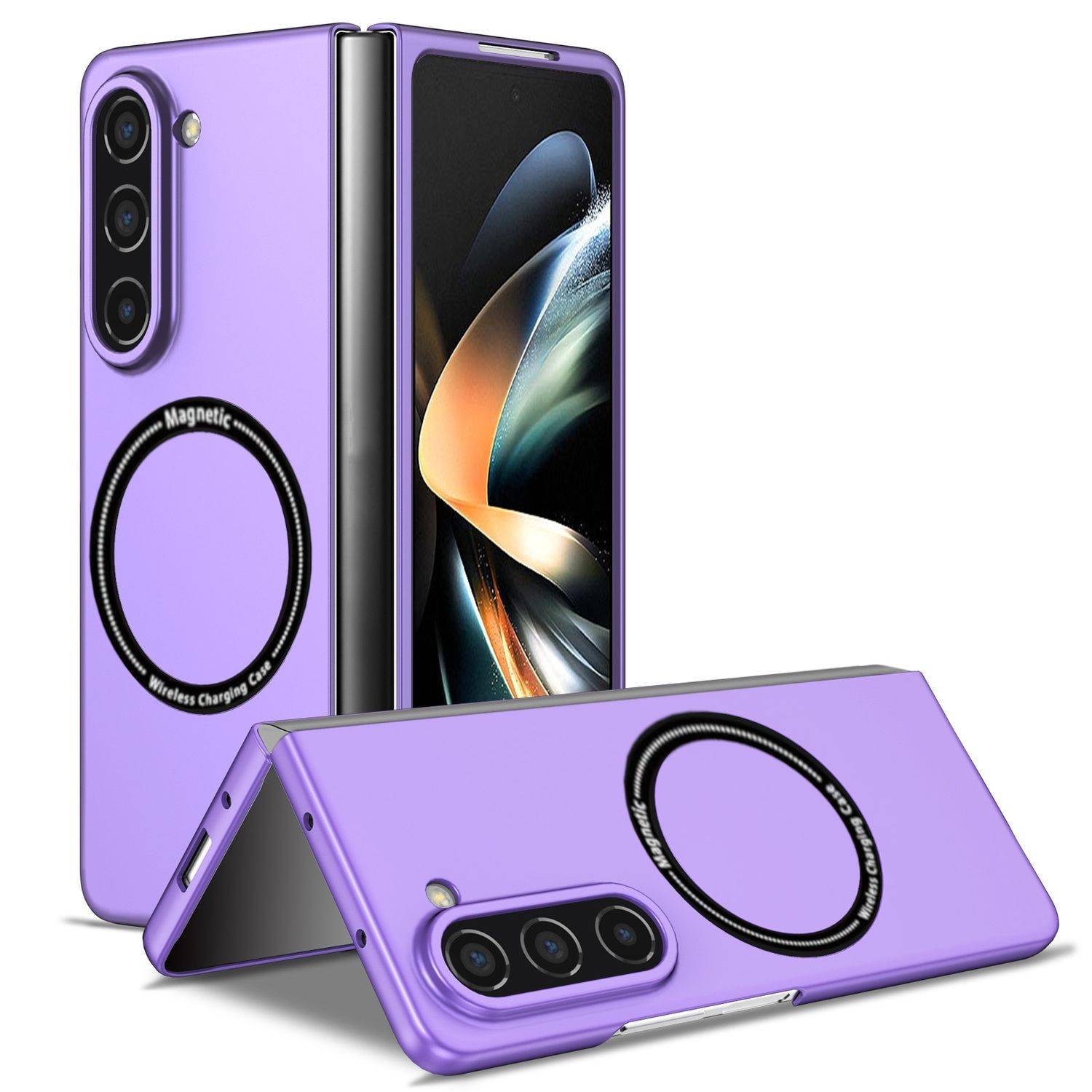 Für Samsung Galaxy Z Fold6 Magnet Magsafe Handy Schutz Hülle Case Lila