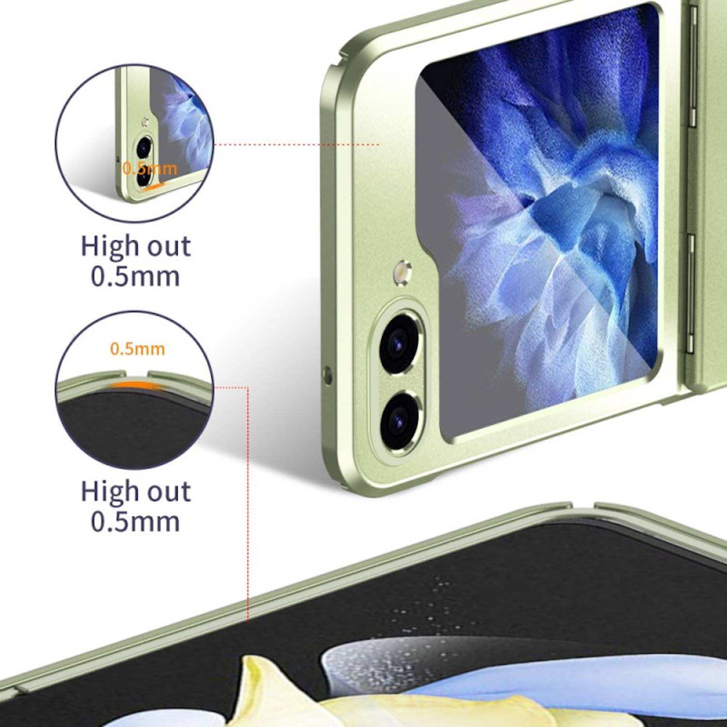 Für Samsung Galaxy Z Flip6 5G Design Metallic Effekt Schutz Hülle