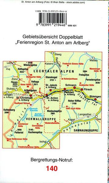 Mayr Wanderkarte Ferienregion St. Anton am Arlberg XL 1:25.000
