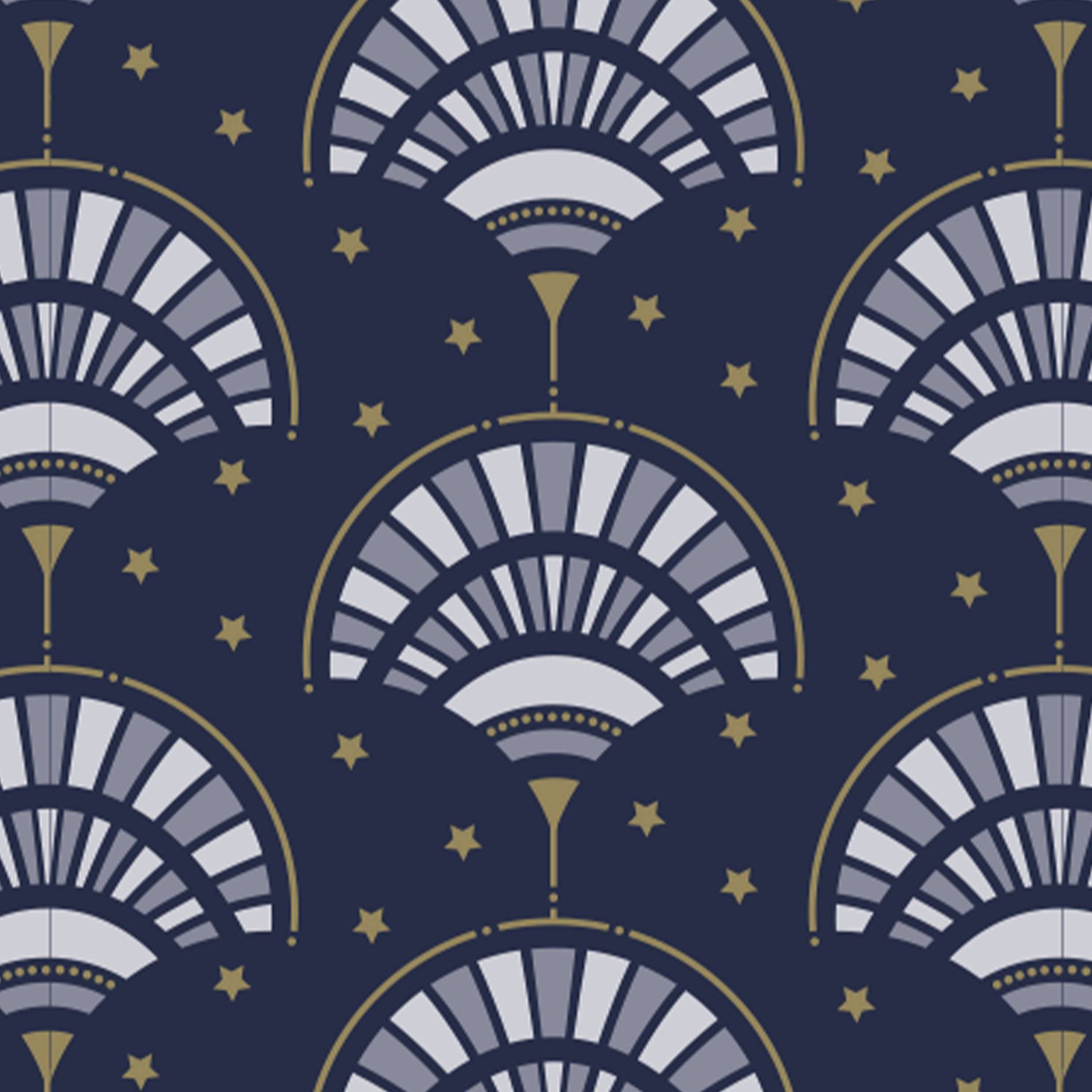 Clairefontaine Geschenkpapier, Tiny Rolls, 50x0,35m, Fächer, Blau Blau 223915C